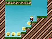 Gravity Flip online game screenshot showing a pixelated character running on the ceiling and floor, avoiding spikes