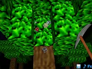 My Blocks free online game screenshot, showing a scene of a house and landscape constructed using square digital blocks