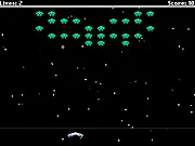 Break Invaders free online retro arcade game, paddle and ball hitting space aliens, classic brick breaker style game