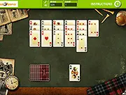 Highland Solitaire card game showing a tableau of cards and the foundation pile, play free online