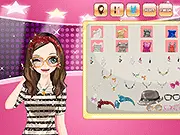 A model with a custom sparkly make-up and hair style from the free online fashion game Sparkle Make Up