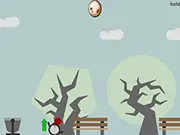 Fugite de Morte online game screenshot, old man running backward from Death, free philosophical platformer