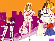 Confident Style Dressup online game, play free fashion styling game, bold dress up with polka dots