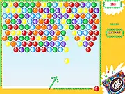 Screenshot of the puzzle game Gems Blast, showing a launcher aiming a red gem at a cluster of colorful red, blue, and green gems on the playing field