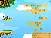 Honeydrops! game screen showing colorful drops being shot at a target, play free online puzzle game