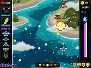 Frantic Planes 2 free online shooter game screenshot showing intense aerial combat and enemy aliens