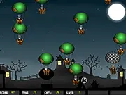 Cat Invasion game screen, shooting colorful balloons to stop cats from landing, play free online arcade shooter