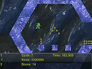 Jump For Your Life game screen, a character jumping over obstacles and collecting items in a fast-paced free online game