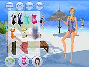 Free online game, Beach Fun Dressup, play now on PlayArcadeHub, girl in stylish summer fashion, choosing beach outfits