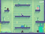 I Broke The Time game screenshot featuring Professor Timothy jumping over a time clone to collect a vintage clock.