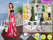 Grace Dressup fashion game screenshot showing a girl character surrounded by various dresses, shoes, and accessories for a style makeover