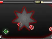 Screenshot of the Green It. arcade game showing a player avatar surrounded by numerous gold orbs and dangerous red orbs.