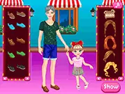 Play Father and Daughter Time free online, dress up game with father and daughter, choosing cute matching outfits and accessories