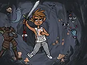 Danemaker free online game screenshot, retro text-based adventure, D&D character looking for mushrooms