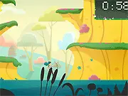 A character in The One Arrow online game running to retrieve a single arrow stuck in an enemy's body after a successful shot