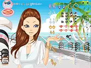Play Cruise Make Up free dress up game online. Customize makeup, hair, and clothes for a cruise vacation. Fashion game screenshot.