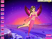 Play Fairy Night Glow Dress Up free online, an adorable fairy with glowing wings and a sparkling dress lights up the night sky.