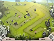 Play Flower Defense free online, tower defense game, building water defenses against Muck Beetles, planting flowers for lumins