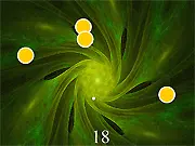 Circle Madness 2 online arcade game screenshot showing a player dodging multiple fast-moving colored circles in a minimalist arena