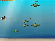 Fish Adventure underwater shooter game screenshot, a fish firing red balls at enemies online