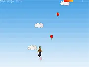 Cloud Rising free online game, jumping character on floating balloon