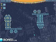 Space Boxes Gravity Puzzle game screenshot, launching spheres and boxes off the screen using physics online