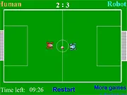 Play Soccer A free online robot football game. Control a robot with mouse clicks to score goals. Soccer game screenshot.