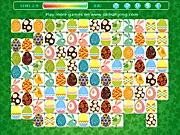 Easter Links free online game, Mahjong Connect puzzle with Easter eggs and bunny tiles