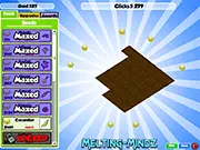 Click Farm Idle Tycoon free online game screenshot showing a vibrant farm with fields, crops, and upgrade buttons