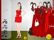Red Carpet Dress Design fashion studio game screenshot, creating a red carpet gown online for free