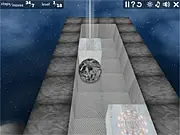 3D Sokoban game screenshot, ball pushing a box toward a target location, spatial logic puzzle game