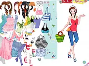 The main screen of the Lovele Girl online dress-up game, showcasing the cute Korean girl character, Lovele, wearing a stylish casual outfit.