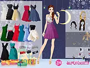 Holiday Party Girl free online dress up game with festive dresses, fashion, and style