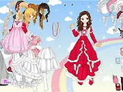 A little girl styled in elegant vintage clothes in the Little Vintage Rainbow Girl dress up game, play free online on PlayArcadeHub