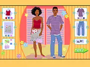 A cool summer couple dressed in coordinated outfits in the Cool Summer Couple Dress Up game, play free online on PlayArcadeHub