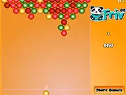 Bubble Action Shooter free online game screenshot showing a cannon aiming at a field of multi-colored bubbles