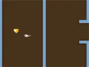 Ratmaze online game screenshot, a rat collecting cheese in a blue and yellow maze, free online puzzle game on PlayArcadeHub