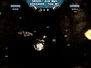 SpeedFly free online high-speed avoidance game screenshot, flying fast avoiding obstacles on PlayArcadeHub, collecting minerals