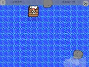 Treasure Rafting free online game screenshot showing a raft sailing down a river, collecting coins and avoiding obstacles, play on PlayArcadeHub