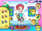 Cute Baby Ear Care free online game screenshot showing a baby having its ear examined by a doctor