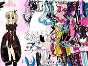 Cute Anime Lolita Dress Up free online game screenshot - styling anime girl with frilly Lolita fashion outfits