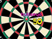 Playing Party Darts online, aiming for the bullseye on the dartboard