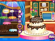 Cake Decoration free online game screenshot showing an elegant tiered wedding cake being decorated with flowers and icing