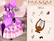 Dress-up game where players style a character in Rococo-era costumes with luxurious gowns and accessories