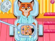 Play Fox Intestinal Surgery free online. Cartoon fox needing surgery to treat gut inflammation, medical simulation game.