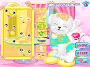 Cute Puppy Salon free online game for pet care, grooming, and styling cute puppies on PlayArcadeHub