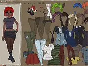 Screenshot of Grunge Dress Up free online styling game interface