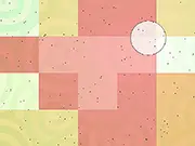 Screenshot of the free online game Trap Them Pixels showing a grid where a player is drawing a line to isolate and trap moving colored pixel enemies.