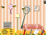 Bee Hunting free online game screenshot, mouse skill arcade game, quickly clicking to kill flying bees