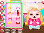 Baby Hedgehog Salon screenshot showing a cute cartoon hedgehog being washed and groomed with shampoo and a brush